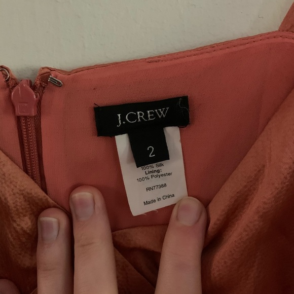 J. Crew • burnt orange silky serenade mini dress 2 - Picture 2 of 5